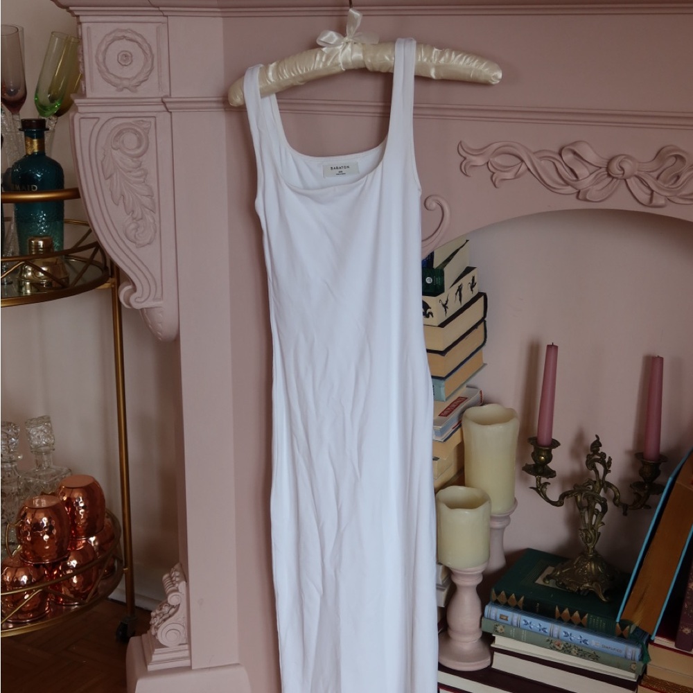 Babaton White Midi Tank Dress